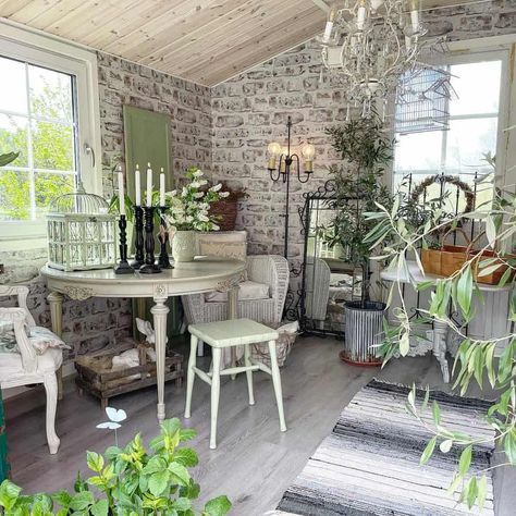 She Shed Interior Ideas Shabby Chic, Cottagecore She Shed, Glam She Shed, Garage She Shed Ideas, Decorating A She Shed, She Shed Interior Ideas Decor, Tiny She Shed Interior Ideas, She Shed Bedroom Ideas, She Sheds Ideas Interior