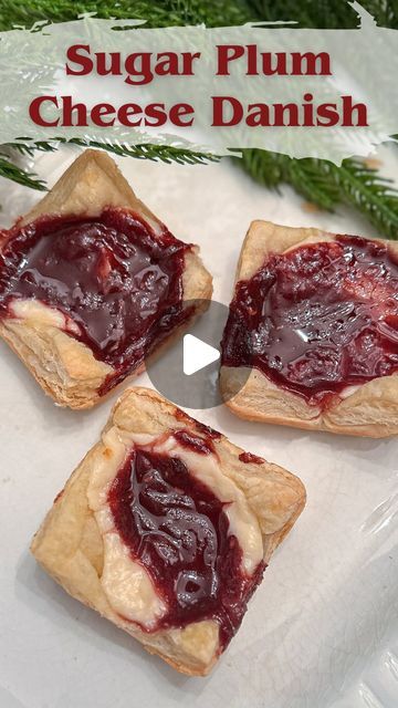 Kassie / Georgia Girl on Instagram: "SUGAR PLUM CHEESE DANISH Have you ever had those delicious little Sugar Plum Cheese Danish’s from Starbucks? Well these are even better and cost a whole lot less! Here’s what you need for this copycat recipe: * 1 pkg. frozen puff pastry sheets * 8 oz pkg. cream cheese, softened * ½ cup sugar * 1 tsp vanilla * ½ cup plum jam or jelly * ¼ tsp cinnamon * ⅛ tsp ground cloves * ⅛ tsp ground nutmeg INSTRUCTIONS * Preheat oven to 400°F.  * Unroll puff pastry and cut each sheet into 9 even squares. A pizza cutter works well for this. Place one square in each well of a muffin pan, and press gently into wells, leaving the corners out.  * Mix together cream cheese, sugar and vanilla. Divide evenly among puff pastry squares, spreading slightly with a spoon an Sugar Plum Cheese Danish, Plum Danish, Sugar Plum Recipes, Puff Pastry Squares, Pastry Squares, Canned Plums, Cheese Danish Recipe, Cheese Danish, Plum Jam