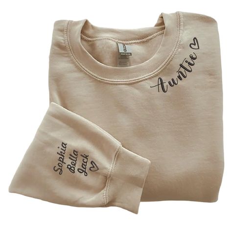 PRICES MAY VARY. 💝【UNIQUE CUSTOM SHIRT】Easily make your embroidered shirt by yourself. Click on “Customize now” to add your personalzation. It will be the best funny shirt for women. Perfect gift for Mother's Day, Father's Day, Birthday, Anniversary, Valentine's Day, Christmas, and Easter. 💝【HIGH-QUALITY MATERIAL】Our embroidered products are made with a distinctive, soft, and comfortable cotton blend, it will make you feel soft and comfortable all day when wearing these shirts. 💝【FEATURE】The Mama Embroidered Sweatshirt, Dog Mama Shirt, Mama T Shirt, Kids Names, Mama Shirts, Mama Sweatshirt, Mom And Grandma, Personalized Clothes, Embroidered Sweatshirt