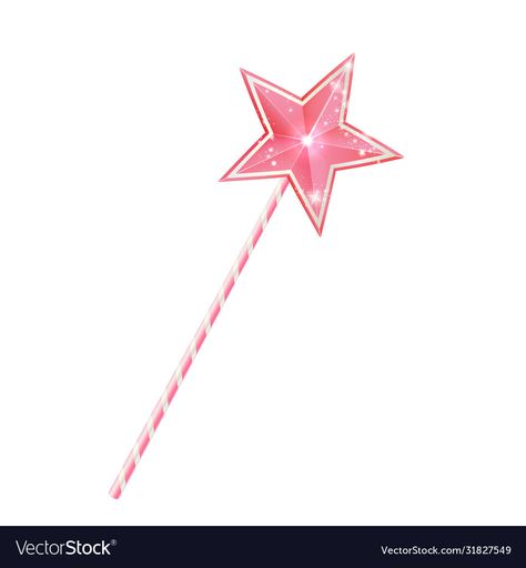 Fairy Wand Aesthetic, Fairy Magic Wand, Pink Wand, Oz Aesthetic, 3d Princess, Fairy Stick, Star Vector, Pixie Sticks, Princess Wands