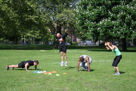 5 Simple Bootcamp Workouts For Your First Session Back - Bootcamp Ideas Outdoor Bootcamp Workout, Bootcamp Ideas, Bootcamp Workout, Emom Workout, Squat Thrust, Deep Squat, Boot Camp Workout, Calf Raises, Partner Workout