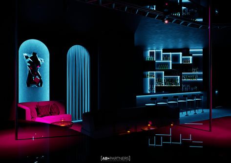 Strip Club Interior Design, Strip Club Interior, Strip Club Aesthetic, Club Design Interior, Bar Stuff, Open Sesame, Club Lighting, Points Of View, Movie Aesthetic