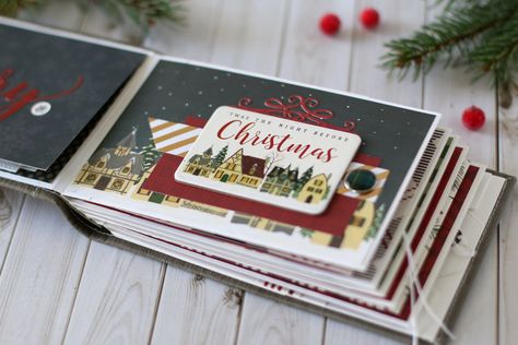 Christmas mini book - Scrapbook.com Scrapbooking Design, Interesting Crafts, Instax Mini Album, Christmas Photo Album, Christmas Mini Albums, Christmas Scrapbook Pages, Christmas Scrapbook Layouts, Twas The Night Before Christmas, Daily Ideas