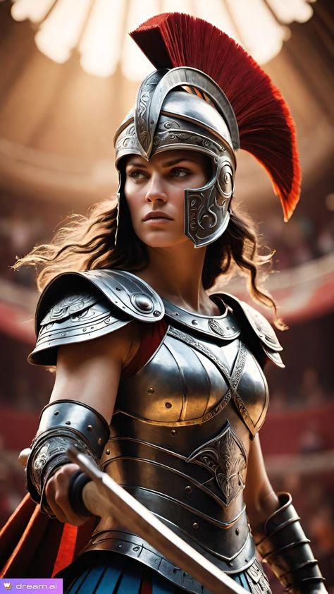 Spartan Woman Warrior, Amazonian Women Warriors, Greek Armor Female, Medieval Warrior Woman, Female Gladiator, Barbarian Woman, Spartan Women, Roman Gladiators, Roman Armor