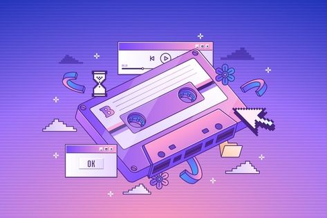 Music Notion, Cassette Tape Recorder, Linear Gradient, Dance Wallpaper, Vintage Technology, Retro Cassette, Retro Computer, City Pop, Music Cassette