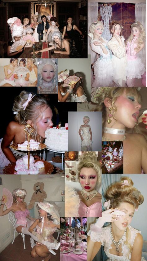 courtney’s 21 bday :) Marie Antoinette Costume Halloween, Marie Antoinette Party, Pink Princess Aesthetic, Marie Antoinette Costume, 21 Bday, Marie Antoinette 2006, 18th Birthday Party Themes, Cute Birthday Ideas, Party Photoshoot