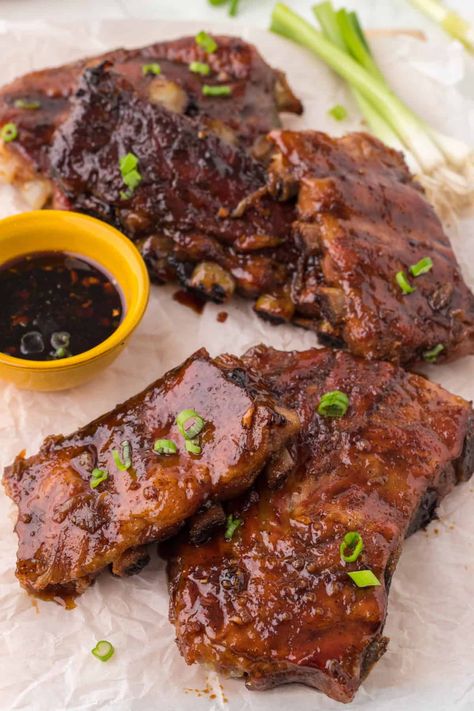 Sticky Asian Ribs, Asian Ribs Recipe, Asian Ribs, Honey Garlic Ribs, Sticky Pork Ribs, Asian Marinade, Glazed Ribs, Tender Ribs, Rib Sauce