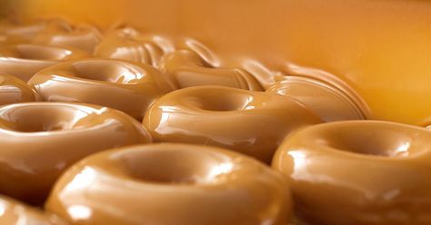 Caramel Doughnuts, Ice Cream Syrup, Glazed Doughnut, Bourbon Sauce, Krispy Kreme Doughnut, Caramel Icing, Glazed Donuts, Glazed Doughnuts, Mini Doughnuts