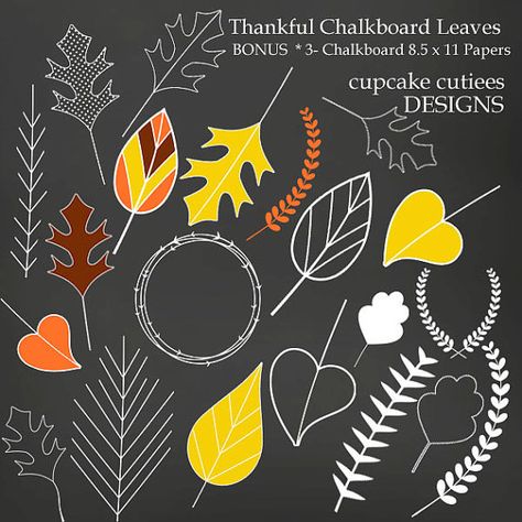 ChalkBoard Leaves Digital Clipart Elements and by cupcakecutiees Chalkboard Leaves, Thanksgiving Chalkboard Art, Thankful Leaves, Fall Chalkboard Art, Halloween Chalkboard Art, Thanksgiving Chalkboard, Fall Chalkboard, Chalkboard Wall Art, Halloween Chalkboard