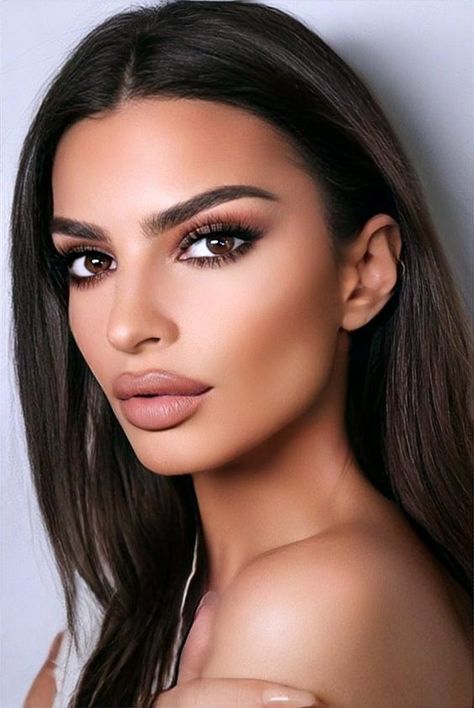 Night Time Glam Makeup, Brown Sultry Eye Makeup, Moody Makeup Looks, Sultry Makeup For Brown Eyes, Emrata Makeup, Espresso Makeup, Sultry Makeup, Glam Wedding Makeup, Wedding Makeup For Brown Eyes