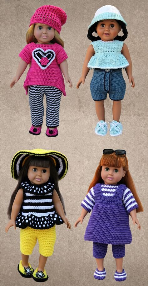 Crochet Doll Clothes Free Pattern, Crochet Doll Clothes Patterns, American Girl Crochet, Dolly Doll, Dolls Crochet, Girls Clothes Patterns, Play Clothes, American Girl Patterns, American Girl Doll Clothes Patterns