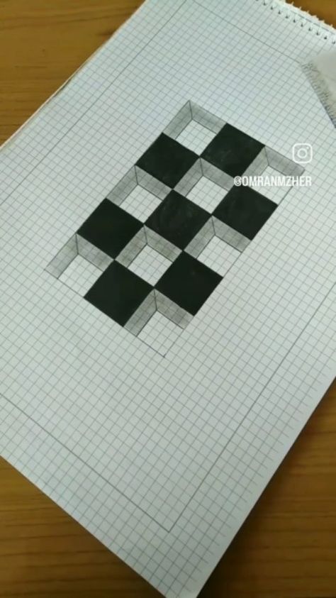 Graph Paper Optical Illusion, Cool Illusions To Draw, Graphing Paper Art, Pixel Painting Art, Graph Paper Pixel Art, Pixel Art Ideas Creative, Paper Art Ideas, Girls Sketches, 2023 Drawing