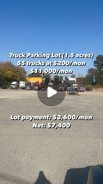 Jay Sanders on Instagram: "The most overlooked investment in the trucking industry by far are truck parking and storage lots. 

Not only is truck parking super essential but lack of truck parking is an ongoing issue in America for truckers everywhere. 

Comment “truck estate” to receive my blueprint or click the link in my bio to access it right now.

…..

#trucking #investments #passiveincome #sidehustle #startabusiness #entrepreneur" Parking Design, Passive Income, Sanders, Starting A Business, In America, Click The Link, Investment, Jay, Right Now