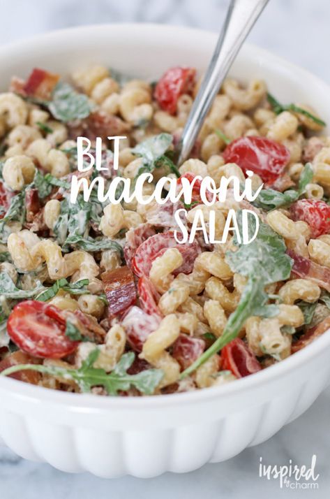 Recipes With Macaroni Noodles, Blt Macaroni Salad, Blt Pasta Salad, Classic Pasta Salad, Blt Pasta, Blt Pasta Salads, Inspired By Charm, Resep Salad, Best Pasta