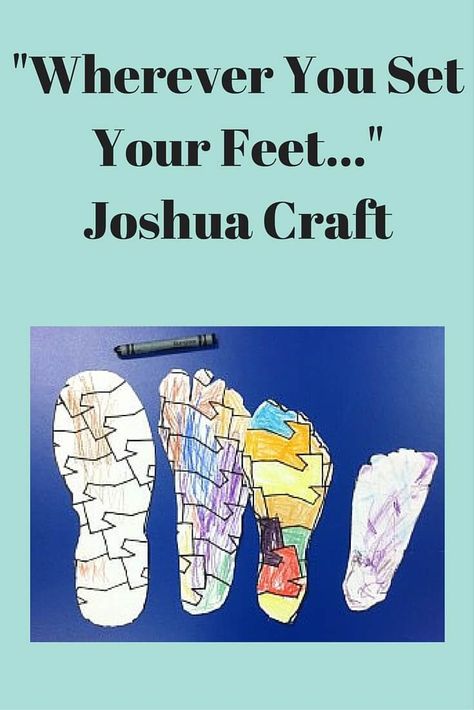 -Wherever You Set Your Feet...-Joshua Craft  | Trisha Dishes | Children's Church craft | Sunday School activity | Christian craft | Bible Activity | Free Printable Joshua Becomes Leader Craft, Joshua New Leader Craft, Joshua Bible Craft, Joshua Craft, Joshua Crafts For Kids Sunday School, Joshua Bible Crafts For Kids, Joshua Bible, Kids Church Activities, Biblical Teaching