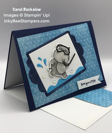 Card Making Ideas, Fall Mini, Birthday Cards For Men, Splish Splash, Friendship Cards, Stamping Up Cards, Animal Cards, Wonderful World, Printed Envelopes