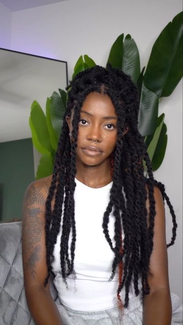 Layered Marley Twists, How To Style Marley Twists Braids, Marley Twist On Locs, Marley Twist Over Locs, Large Marley Twists, Faux Locs Marley Hair, Cuban Twist, Cuban Twist Hair, Marley Twist Hairstyles