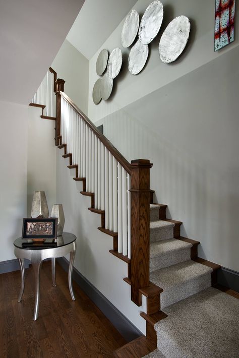 Denver Wash Park 1900's Bungalow Pop Top - Craftsman - Staircase - Denver - by Beautiful Habitat: Design & Decoration | Houzz Craftsman Home Staircase, Craftsman Banister, Old House Staircase, Craftsman Stairs, Craftsman Staircase, Small Craftsman, 1900s Home, Nashville House, House Staircase