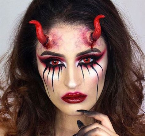 Skeletal Makeup, Sith Makeup, Devil Makeup Halloween, Demon Makeup, Creative Halloween Makeup, Devil Makeup, Halloweenský Makeup, Halloween Make-up Looks, Holloween Makeup