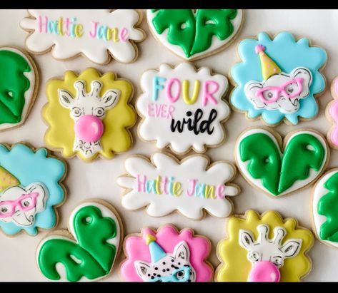 Fourever Wild, Girl Parties, Wild Birthday Party, Wild Party, 3 Birthday, Cookie Party, Party Animals, Girl Birthday Party, Birthday Cookies