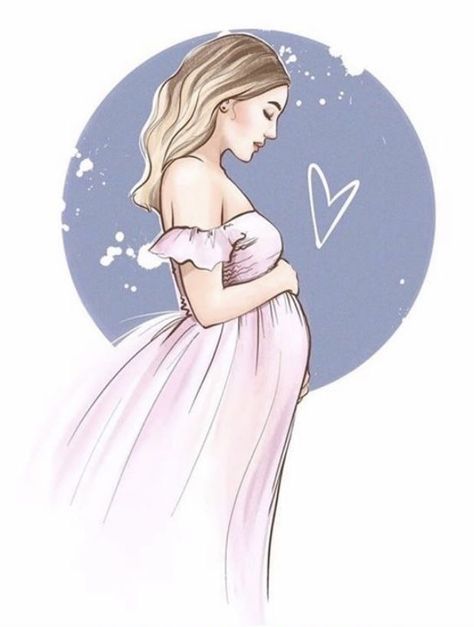 Pregnancy Illustration, Pregnancy Art, Mother Art, Baby Clip Art, Mom Art, Girly Art Illustrations, Pregnant Woman, Cute Family, Baby Art