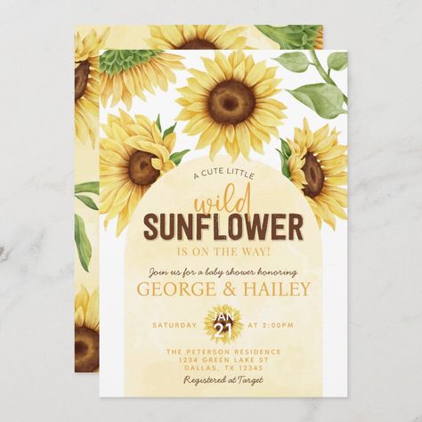 Yellow Watercolor Background, Girls Luncheon, Sunflower Baby Shower Invitations, Back Splashes, Sunflower Baby Shower, Sunflower Invitations, Wild Sunflower, Watercolor Sunflowers, Sunflower Baby Showers