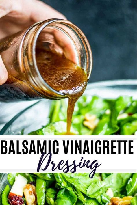 Balsamic Vinaigrette Dressing Recipe, Easy Dressing Recipe, Balsamic Vinaigrette Salad, Balsamic Vinegar Dressing, Salad Homemade, Vinaigrette Dressing Recipe, Easy Salad Dressing Recipes, Homemade Balsamic Vinaigrette, Salad With Balsamic Dressing