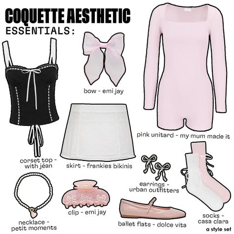 coquette essentials 🩰🎀🤍 what aesthetic should we do next?  #coquette #outfitinspo Coquette Shopping, Coquette Essentials, Coquette Outfits, Ruffle Skirts, Ruffle Tops, Coquette Style, Silk Headband, Soft Floral, Daily Dress