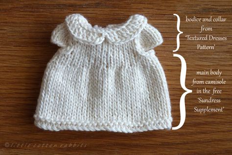 Baby Doll Clothes Patterns Free Knitted Dresses, Knitted Doll Clothes Patterns, Premie Baby Clothes, Woods Autumn, Bunny Clothes, Walking In The Woods, Crunchy Leaves, Miniature Knitting, Knit Dress Pattern