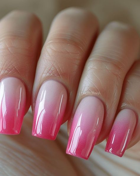 Delicate Pink Ombré: 💖💫💅 - NailKicks Chrome Pink And White Nails, Ombre Spring Nails 2024, Hot Pink And White Ombre Nails, Dark Pink Ombre Nails, Cotton Candy Pink Nails, Holiday Ombre Nails, Nail Ideas For June, Pink Ombre Acrylic Nails, Hot Pink Ombre Nails