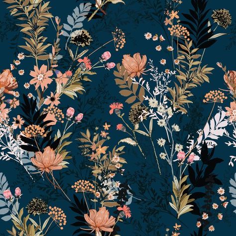 Bungalow Rose Autumn 10' L x 24" W Peel and Stick Wallpaper Roll & Reviews | Wayfair Floral Peel And Stick Wallpaper, Blue Floral Wallpaper, Vintage Bouquet, Bathroom Walls, Temporary Wallpaper, Contact Paper, Floral Color, Wallpaper Panels, Orange Flowers