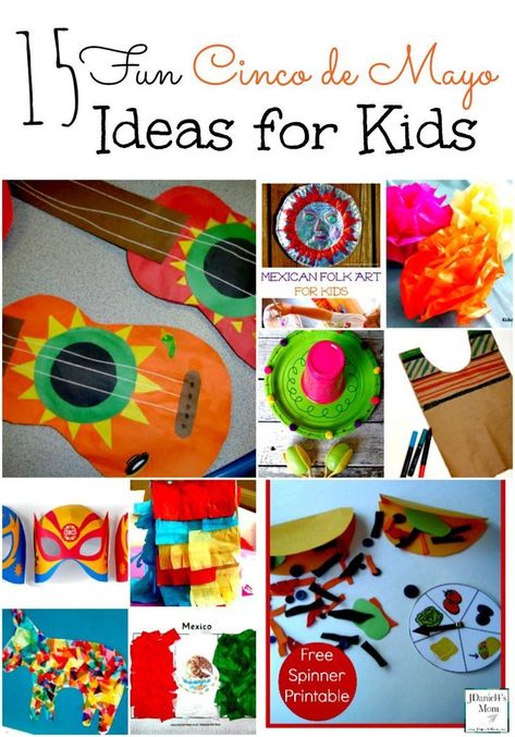 Check out these 15 Fun Cinco de Mayo Ideas for Kids perfect for learning about the Mexican culture thru food and crafts! Cinco De Mayo Ideas, Mexico Crafts, May Crafts, Crafts And Activities For Kids, Mexican Crafts, Spanish Art, Taco Bar, 5 De Mayo, Mexican Culture