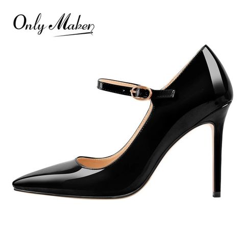 Black Stiletto Heels, Pointed Heels, Mary Jane Pumps, Classic Pumps, Pointed Toe Shoes, Stiletto Pumps, High Heels Stilettos, Court Shoes, Women's Pumps