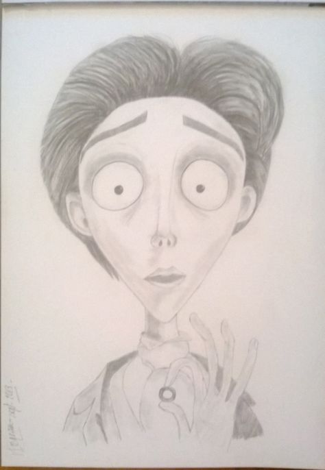 Drawing Victor Van Dort - The Corpse Bride #ArtworkbyPierre Drawing - Artwork by Pierre https://www.facebook.com/pages/Artwork-by-Pierre/549638755074018?ref=hl Victor Drawing Corpse Bride, Victor Van Dort Drawing, Corpse Bride Drawing Ideas, Victor Corpse Bride Drawing, Corpse Bride Drawing Easy, Victor Drawing, Victor From Corpse Bride, Corpse Bride Drawing, Victor Van Dort