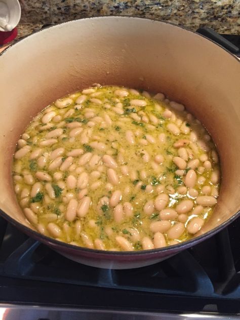 Marcella Hazan's White Bean Soup with Garlic and Parsley - Judy Matusky, RDN, LDN Marcella Hazen Bean Soup, Marcella Hazan White Bean Soup, Marcella Hazan, Health Cooking, Garlic Soup, Grain Bread, Canned Beans, White Bean Soup, Cannellini Beans