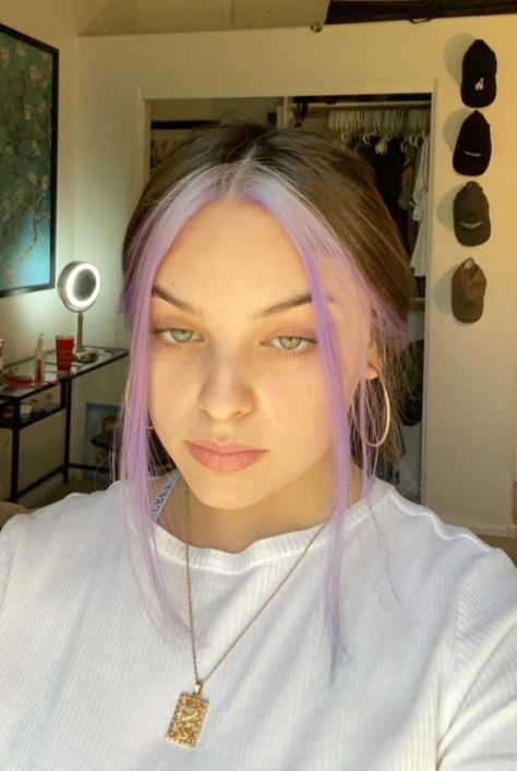 hair   ig @uhlaknee___ Lavender Dyed Hair, Dyed Hair Streaks, Lilac Hair Color, Hair Color Streaks, Lilac Hair, Hair Streaks, Lavender Hair, Braut Make-up, Punk Hair