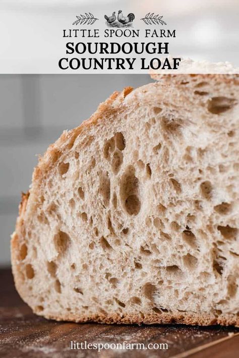 Sourdough Country Loaf, Country Loaf Bread Recipe, Little Spoon Farm, Hearty Sandwiches, Loaf Bread Recipe, Easy Sourdough Bread Recipe, Recipe Using Sourdough Starter, Farm Recipes, Whole Wheat Sourdough