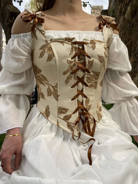 Bridgerton Corset, Peasant Bodice, Corset Stays, Medieval Corset, Halloween Corset, Ren Faire Costume, Fair Outfits, Corset Outfit, Cottagecore Outfits