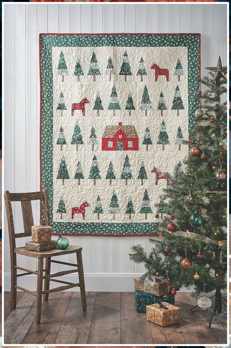 Christmas Quilts - Don't lose this opportunity to get what you need - start NOW and have what you need and deserve! Scandinavian Quilts, Modern Christmas Quilt, Christmas Quilting Projects, Horse Quilt, Christmas Patchwork, Christmas Quilting, Christmas Quilt Patterns, Quilt Modern, Quilts Decor