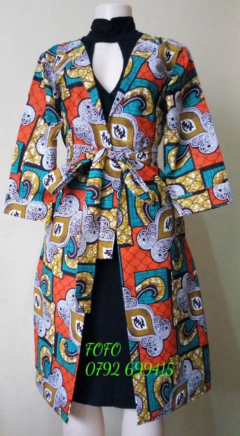 African Jackets For Women, Peplum Jacket Pattern, Kitenge Tops, Ankara Top Styles, African Print Kimono, Ankara Kimono, African Print Pants, Kitenge Designs, African Print Dress Ankara