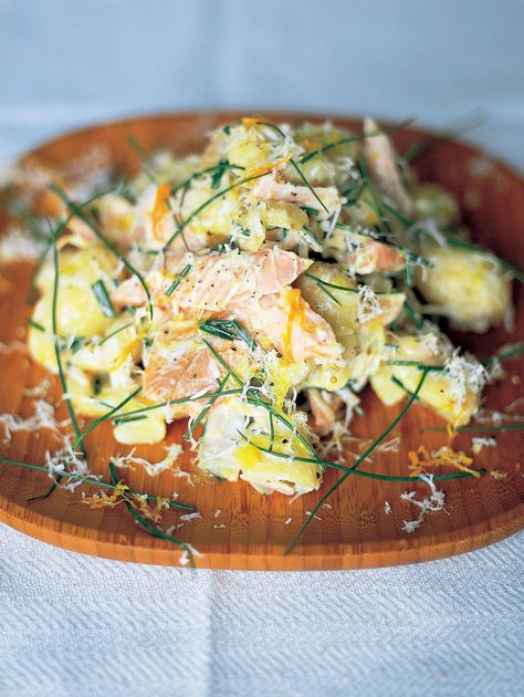 Smoked Trout, Horseradish and New Potato Salad - The Happy Foodie Trout Pate, Smoked Trout Pate, Smoked Trout Recipe, New Potato Salad, Smoked Trout Salad, Classic Potato Salad, Trout Recipes, Smoked Trout, Potato Salad Recipe