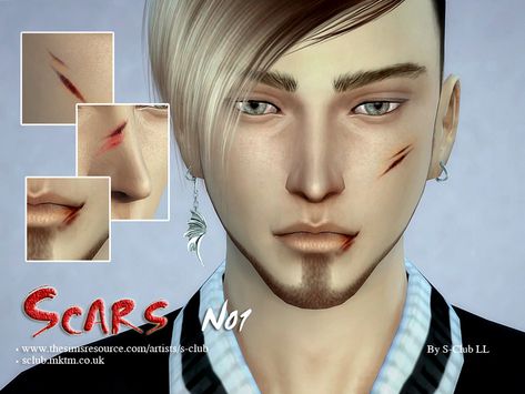 #Sims4 | S-Club LL ts4 scars 01 Sims 4 Face Paint, Sims4 Poses, Joker Makeup, Painting Halloween, The Sims 4 Pc, Skin Details, Sims 4 Cc Makeup, Sims 4 Cc Skin, Sims 4 Dresses