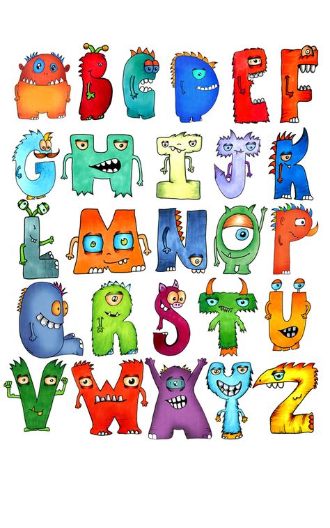 Monster Alphabet Monster Letters, Monster Alphabet, Cute Fonts Alphabet, Alphabet Graffiti, Alfabet Font, Doodle Font, Alphabet Drawing, Alphabet Lettering, Fancy Letters