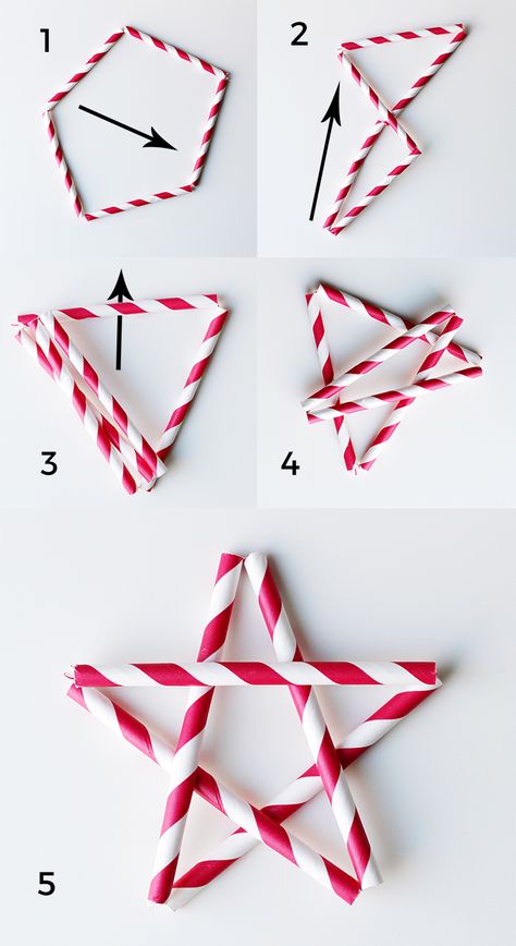 Paper Straws Crafts, Straw Stars, Straw Crafts, Stars Craft, Make Paper, Christmas Ornament Crafts, Paper Straws, Ornament Crafts, Christmas Star