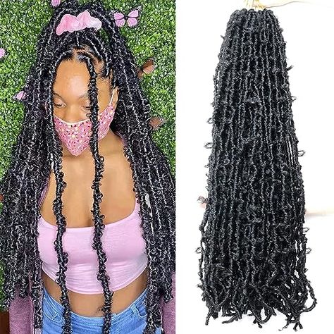 Crochet Locs Hair, Long Butterfly Locs, Butterfly Locs Crochet Hair, Butterfly Locs Crochet, Butterfly Locs, Locs Crochet, Crochet Hair Extensions, Cute Box Braids Hairstyles, Crochet Braids Hairstyles