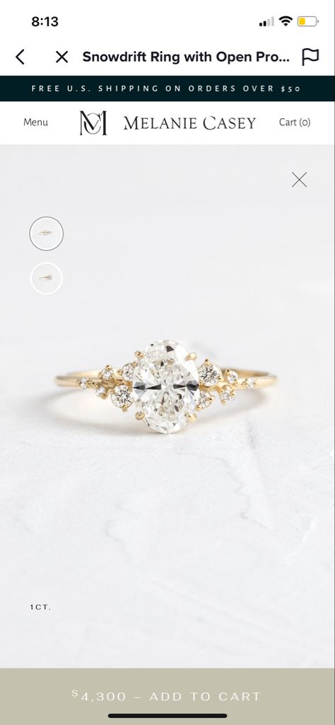 Melanie Casey Engagement Ring, 2023 Engagement Rings, Engagement Rings Melanie Casey, Pretty Engagement Rings, Melanie Casey, Prong Engagement Rings, Secret Wedding, Ring Inspo, Wedding Bells