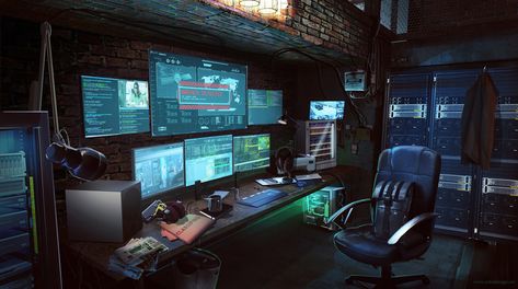 Hacker Room, Cyberpunk Room, Hacker Aesthetic, Desktop Setup, Cyberpunk Aesthetic, Computer Room, Gaming Room Setup, Workspace Inspiration, Computer Setup