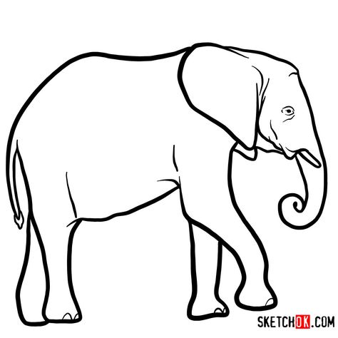 How to draw an Elephant side view | Wild Animals Wild Animals Outline Pictures, Wild Animals Sketch Easy, Elephant Side View Drawing, Elephant Side View, Easy Elephant Drawing, Wild Drawing, Wolf Quilt, Animal Sketches Easy, Draw An Elephant