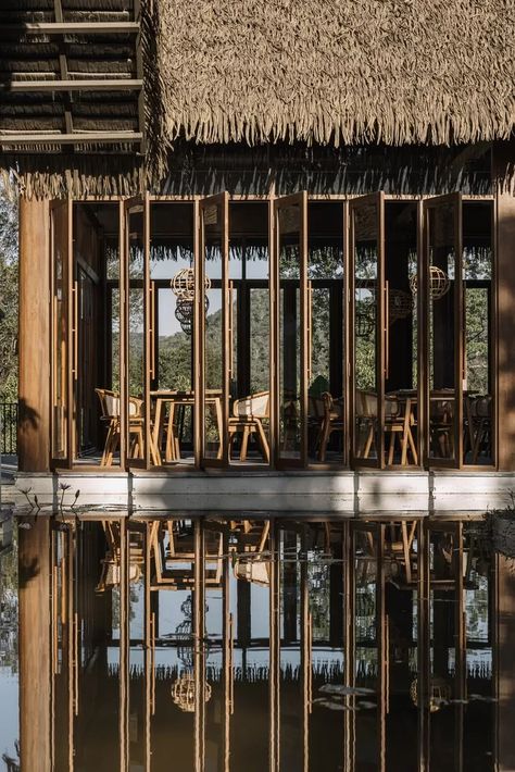 A Captivating Balinese-themed Retreat, Inviting into a Realm where Architectural Brilliance Harmonizes with Nature Wabi Sabi House, Ubud Resort, All Modern Furniture, Bamboo Roof, Mountain Interiors, Resort Architecture, Retreat House, Bali Hotels, Clinic Design