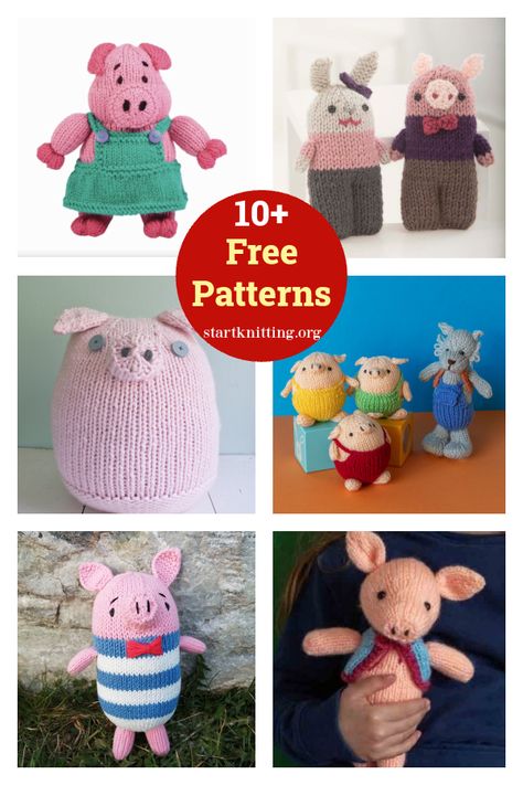 10  Amigurumi Pig Free Knitting Patterns Pig Knitting Pattern, Toy Knitting Patterns, Sweet Decoration, Knitting Patterns Toys, Special Friends, Free Knitting Patterns, Chess Pieces, Knitted Toys, Special Friend